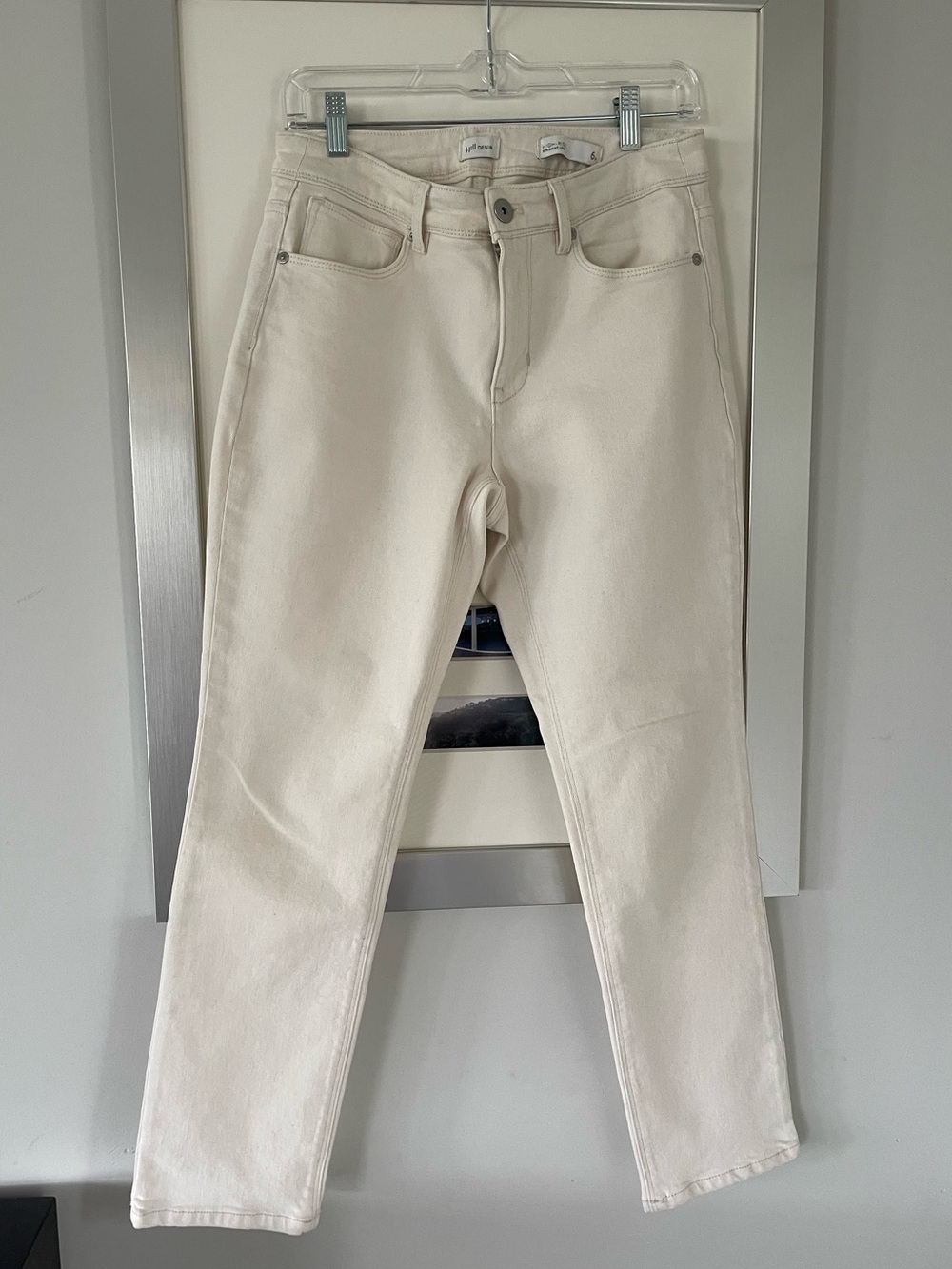 J. Jill high rise straight leg cream color jeans 6P